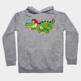 Dinosaur at Swimming under Water Hoodie